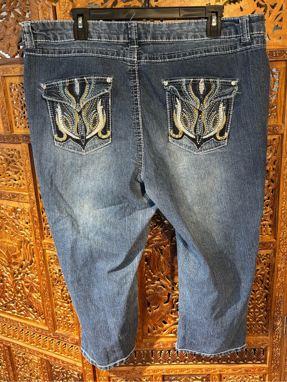 Gloria Vanderbilt Blue Faded Stretch Cropped Jeans